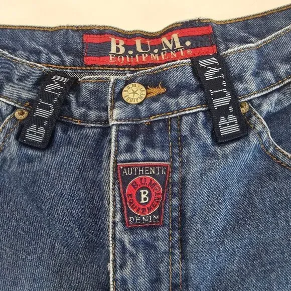 Vintage‎ Bum Equipment Denim Blue Jean Shorts High Rise 90s Y2K Women's Size 27" - Picture 2 of 12